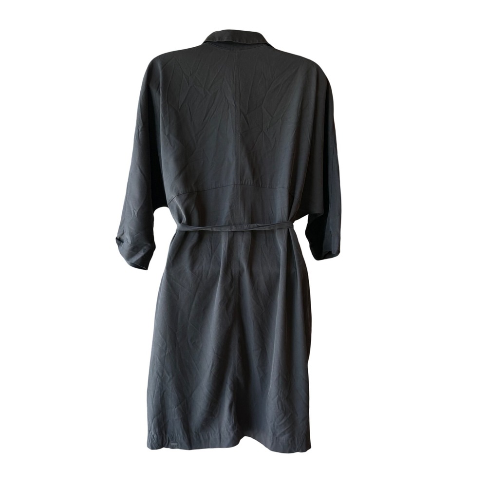 Lululemon Perfectly Poised Shirt Dress Black Cupro Tie Waist Size 2 - Picture 2 of 7